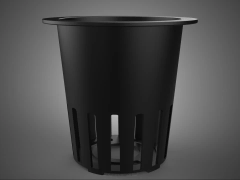 BLACK PLASTIC NET POT GROWTH MESH CUP BASKET ROOT HYDROPONIC DWC 3D Model