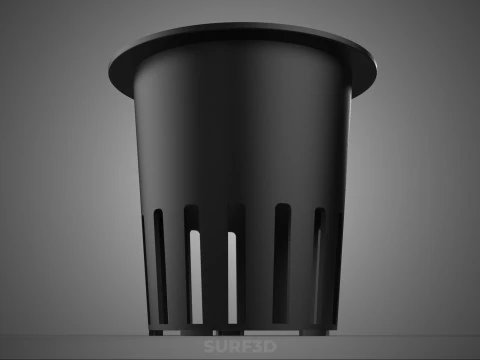 BLACK PLASTIC NET POT GROWTH MESH CUP BASKET ROOT HYDROPONIC DWC 3D Model