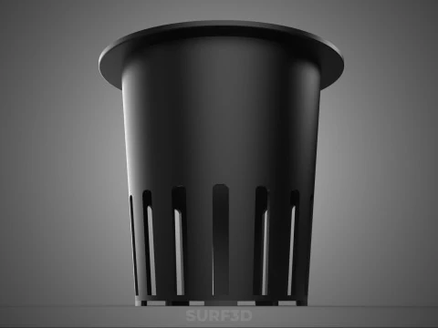 BLACK PLASTIC NET POT GROWTH MESH CUP BASKET ROOT HYDROPONIC DWC 3D Model