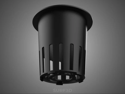 BLACK PLASTIC NET POT GROWTH MESH CUP BASKET ROOT HYDROPONIC DWC 3D Model