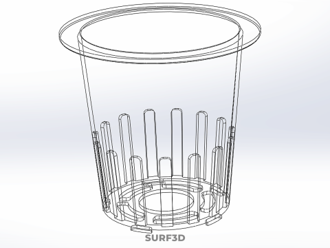 СТАНДАРТНА СІТКА ГОРЩИК ЧАШКА СЕРЕДНЬОГО РОСТУ ГІДРОПОНІКА 3D Модель