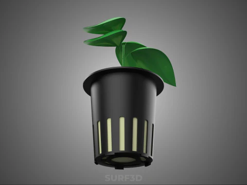 SOIL FREE SOILLESS HYDROPONIC NET POT CUP SEEDLING YOUNG PLANT 3D Model