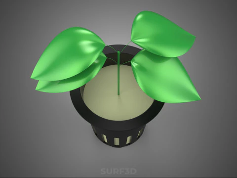 SOIL FREE SOILLESS HYDROPONIC NET POT CUP SEEDLING YOUNG PLANT 3D Model