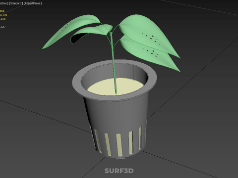 SOIL FREE SOILLESS HYDROPONIC NET POT CUP SEEDLING YOUNG PLANT 3D Model