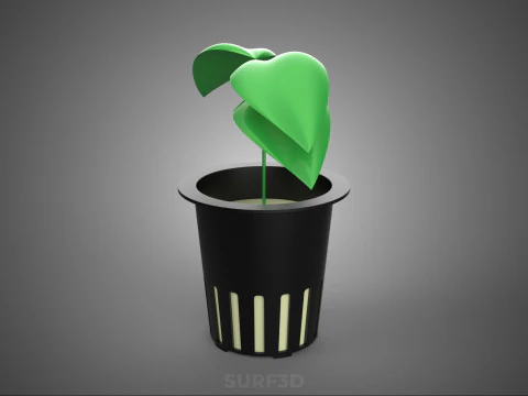PLANT HYDROPONIC NET POT CUP MESH MEDIUM ROCKWOOL FOAM SPONGE PU 3D Model
