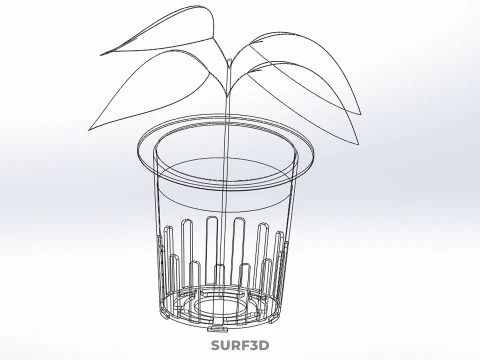 PLANT HYDROPONIC NET POT CUP MESH MEDIUM ROCKWOOL FOAM SPONGE PU 3D Model