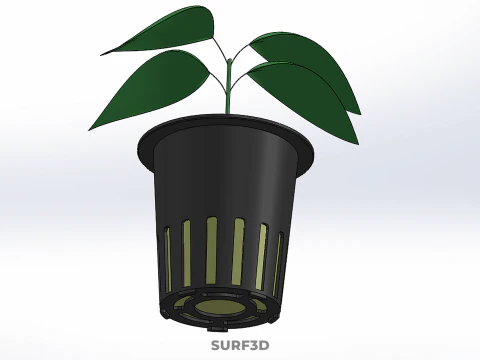 PLANT HYDROPONIC NET POT CUP MESH MEDIUM ROCKWOOL FOAM SPONGE PU 3D Model