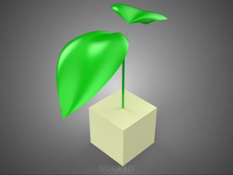 KÜP KÜP BLOK SÜNGER ORTA HİDROPONİK FİDE KÜÇÜK BİR BİTKİ 3D Model