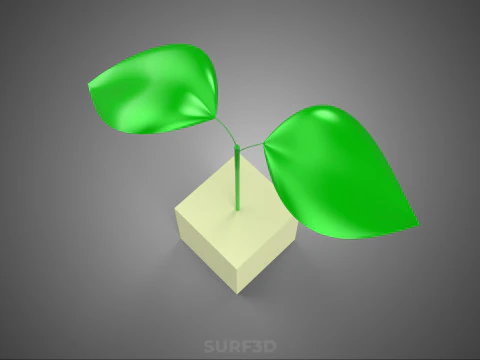 CUBIC CUBE BLOCK SPONGE MEDIUM HYDROPONIC SEEDLING A SMALL PLANT 3D Model