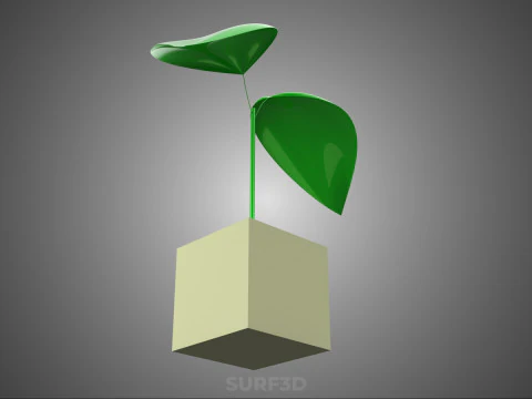 CUBIC CUBE BLOCK SPONGE MEDIUM HYDROPONIC SEEDLING A SMALL PLANT 3D Model