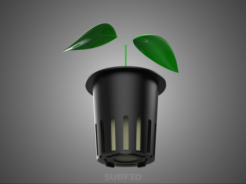 ROCKWOOL 폼 스폰지 PU 식물 수경 네트 냄비 컵 메쉬 미디엄 3D 모델