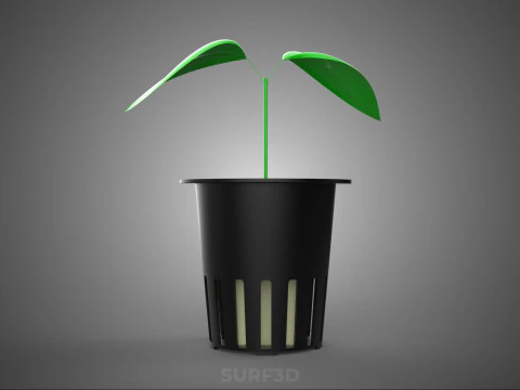 ROCKWOOL FOAM SPONGE PU PLANT HYDROPONIC NET POT CUP MESH MEDIUM 3D Model