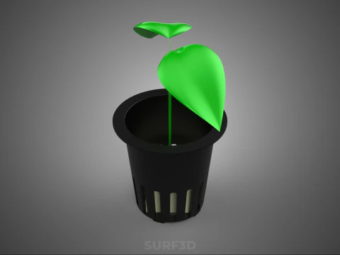 ROCKWOOL FOAM SPONGE PU PLANT HYDROPONIC NET POT CUP MESH MEDIUM 3D Model