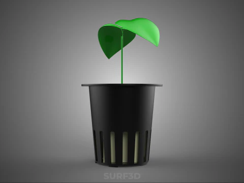 ROCKWOOL FOAM SPONGE PU PLANT HYDROPONIC NET POT CUP MESH MEDIUM 3D Model