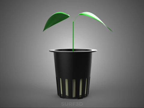 CUBIC CUBE BLOCK SPONGE MEDIUM HYDROPONIC PLANT CROP NET POT CUP 3D Model