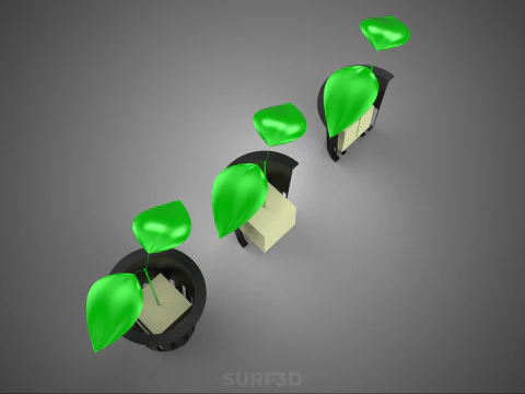 PLUG DE ESPUMA DE L&Atilde; DE ROCHA DE ESPONJA DE CUBO PADR&Atilde;O M&Eacute;DIO EM POTE DE REDE DE PLANTA Modelo 3D