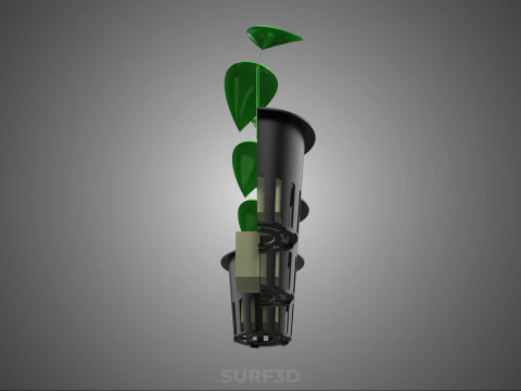 PLUG DE ESPUMA DE L&Atilde; DE ROCHA DE ESPONJA DE CUBO PADR&Atilde;O M&Eacute;DIO EM POTE DE REDE DE PLANTA Modelo 3D