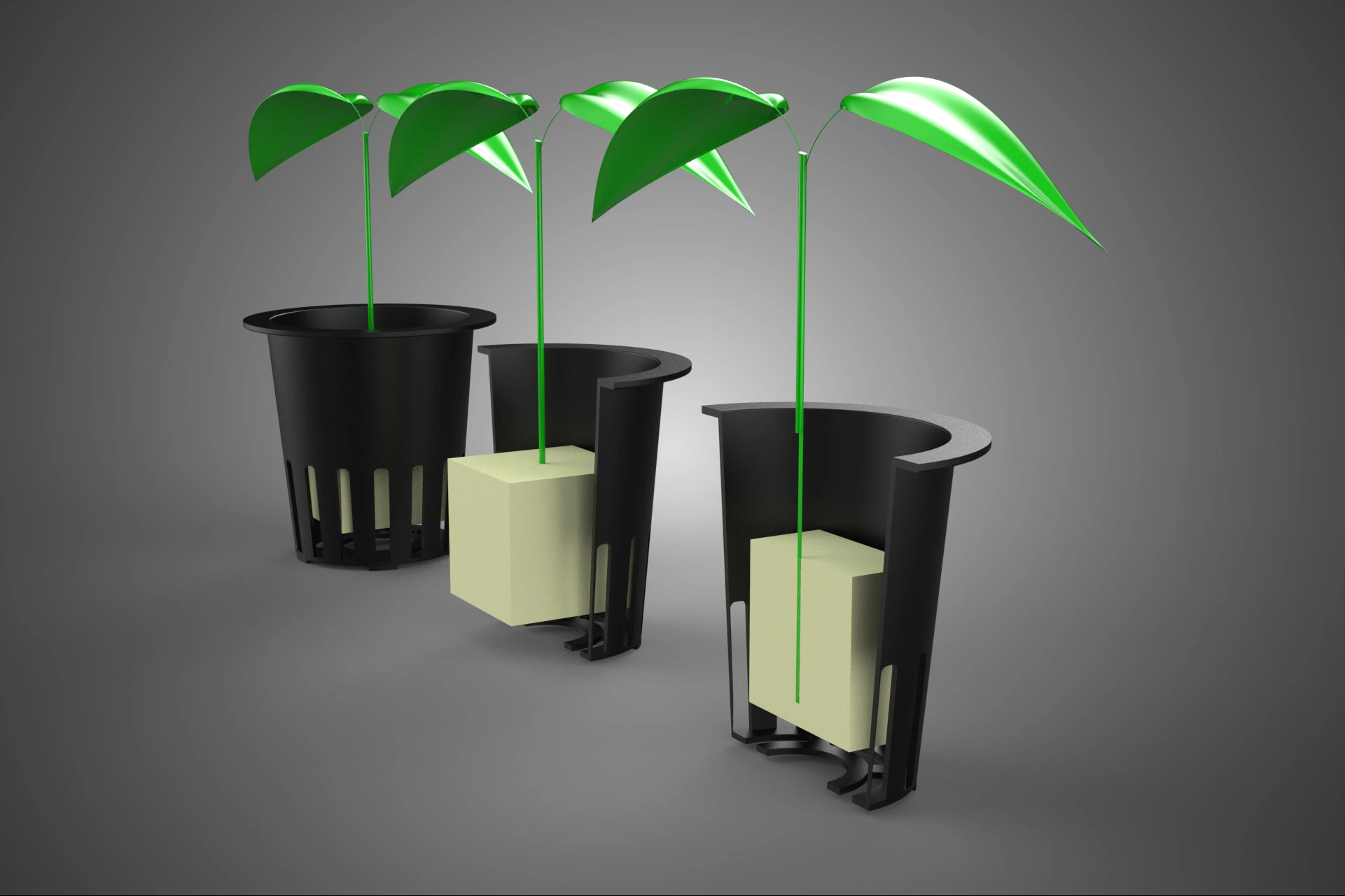 CROSS SECTION NET POT ROCKWOOL SPONGE FOAM CUBE PLANT CROP SEED 3D Model .c4d .max .obj .3ds .fbx .stl .blend