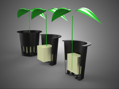 PRZEKRÓJ SIATKI DONICZKA WEŁNA ROCKWOOL GĄBKA KOSTKA PIANKI NASIONA ROŚLIN Model 3D