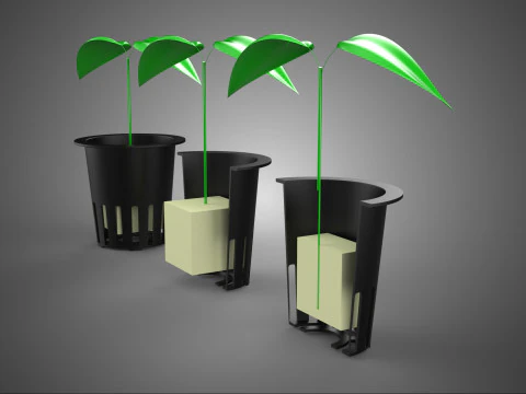 CROSS SECTION NET POT ROCKWOOL SPONGE FOAM CUBE PLANT CROP SEED 3D Model