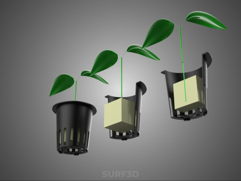 KESİT NET SAKSI TAŞ YÜNÜ SÜNGER KÖPÜK KÜP BİTKİ ÜRÜN TOHUMU 3D Model