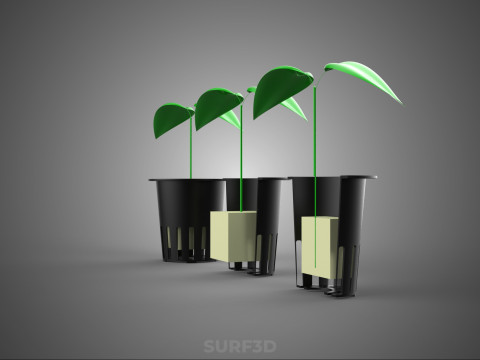 KESİT NET SAKSI TAŞ YÜNÜ SÜNGER KÖPÜK KÜP BİTKİ ÜRÜN TOHUMU 3D Model