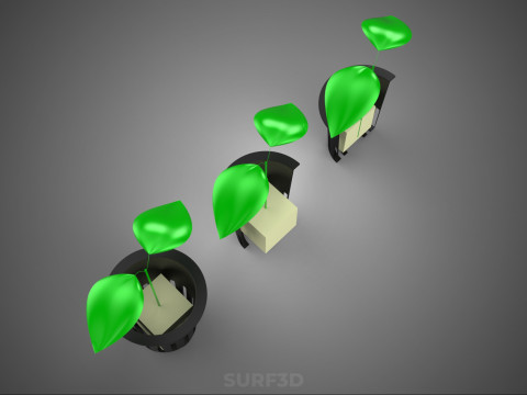 KESİT NET SAKSI TAŞ YÜNÜ SÜNGER KÖPÜK KÜP BİTKİ ÜRÜN TOHUMU 3D Model