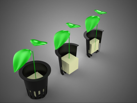 KESİT NET SAKSI TAŞ YÜNÜ SÜNGER KÖPÜK KÜP BİTKİ ÜRÜN TOHUMU 3D Model