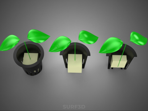 KESİT NET SAKSI TAŞ YÜNÜ SÜNGER KÖPÜK KÜP BİTKİ ÜRÜN TOHUMU 3D Model