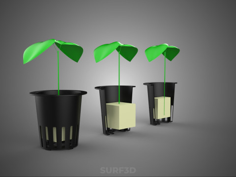 KESİT NET SAKSI TAŞ YÜNÜ SÜNGER KÖPÜK KÜP BİTKİ ÜRÜN TOHUMU 3D Model