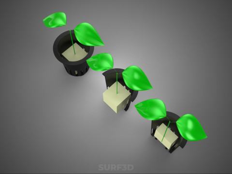 KESİT NET SAKSI TAŞ YÜNÜ SÜNGER KÖPÜK KÜP BİTKİ ÜRÜN TOHUMU 3D Model