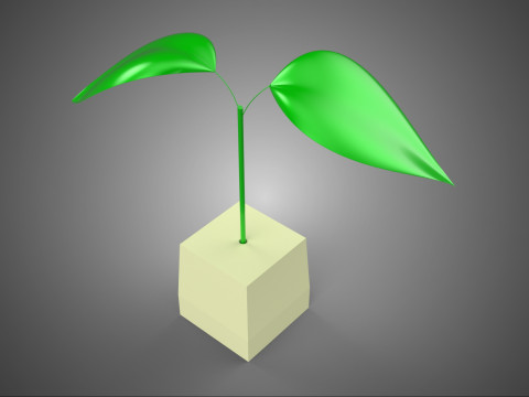 STANDARD-GELBER SCHAUMSCHAUM-SCHWAMM-BLOCK-STEINWOLLE-STEINWOLLE-STARTERTOPF 3D Modell