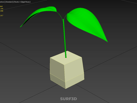 STANDARD-GELBER SCHAUMSCHAUM-SCHWAMM-BLOCK-STEINWOLLE-STEINWOLLE-STARTERTOPF 3D Modell