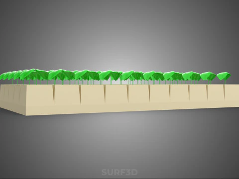 КАМЕННАЯ ВАТА МИНИАЛЬНАЯ ВАТА ПОЛИУРЕТАНОВАЯ САДОВОДЧЕСКАЯ ПЕНА ГУБКА ЗАВОД 3D Модель