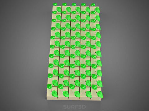 FELS STEIN WOLLE SCHAUM SCHWAMM GERMINATIONSSCHALE PFLANZE CROP MAT CUBE 3D Modell