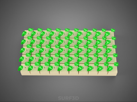 FELS STEIN WOLLE SCHAUM SCHWAMM GERMINATIONSSCHALE PFLANZE CROP MAT CUBE 3D Modell