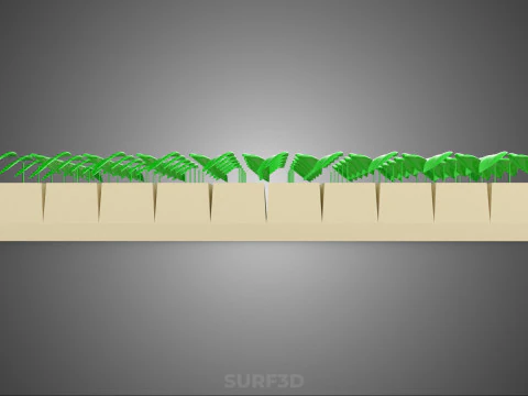 КАМЕННАЯ ВЕРТА ПЕНА ГУБКА ПОДДОН ДЛЯ ПРОРАЩИВАНИЯ РАСТЕНИЙ КОВРИК ДЛЯ РАСТЕНИЙ КУБ 3D Модель