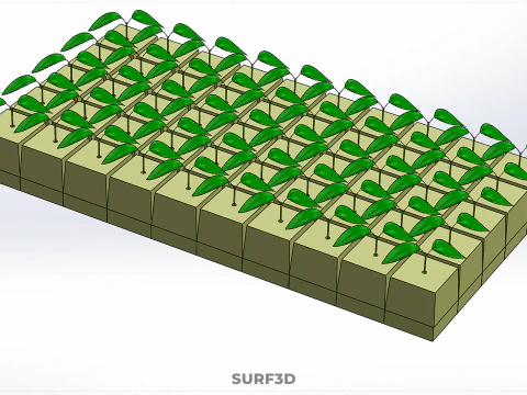 КАМЕННАЯ ВЕРТА ПЕНА ГУБКА ПОДДОН ДЛЯ ПРОРАЩИВАНИЯ РАСТЕНИЙ КОВРИК ДЛЯ РАСТЕНИЙ КУБ 3D Модель