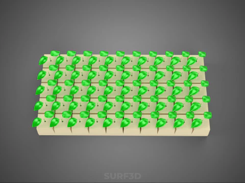 CUBE BLOCK ГУБКА СРЕДНЯЯ ГИДРОПОНИЧЕСКАЯ НАБОР ДЛЯ РАССАЖИ ИЗ КАМЕННОЙ ВАТЫ 3D Модель