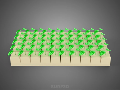 CUBE BLOCK ГУБКА СРЕДНЯЯ ГИДРОПОНИЧЕСКАЯ НАБОР ДЛЯ РАССАЖИ ИЗ КАМЕННОЙ ВАТЫ 3D Модель