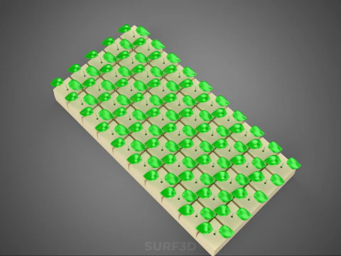 CUBE BLOCK ГУБКА СРЕДНЯЯ ГИДРОПОНИЧЕСКАЯ НАБОР ДЛЯ РАССАЖИ ИЗ КАМЕННОЙ ВАТЫ 3D Модель