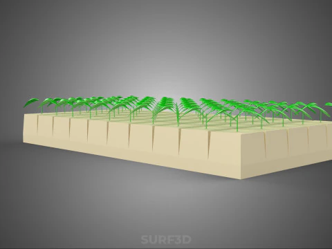 CUBE BLOCK ГУБКА СРЕДНЯЯ ГИДРОПОНИЧЕСКАЯ НАБОР ДЛЯ РАССАЖИ ИЗ КАМЕННОЙ ВАТЫ 3D Модель