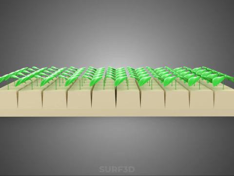 CUBE BLOCK ГУБКА СРЕДНЯЯ ГИДРОПОНИЧЕСКАЯ НАБОР ДЛЯ РАССАЖИ ИЗ КАМЕННОЙ ВАТЫ 3D Модель