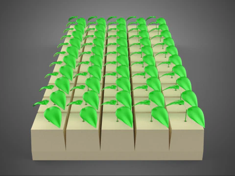 CUBE BLOCK ГУБКА СРЕДНЯЯ ГИДРОПОНИЧЕСКАЯ НАБОР ДЛЯ РАССАЖИ ИЗ КАМЕННОЙ ВАТЫ 3D Модель