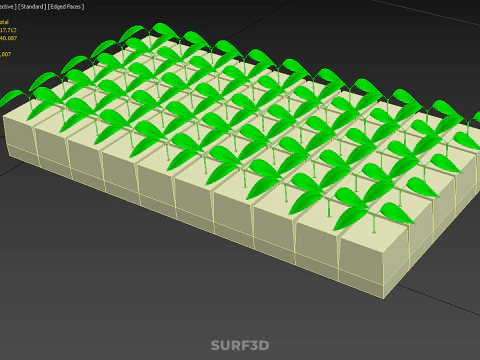 CUBE BLOCK ГУБКА СРЕДНЯЯ ГИДРОПОНИЧЕСКАЯ НАБОР ДЛЯ РАССАЖИ ИЗ КАМЕННОЙ ВАТЫ 3D Модель