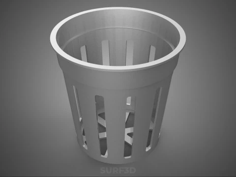 СТАНДАРТНОЕ ВЕДРО С ПРОРЕЗЬМИ, СЕТКА ДЛЯ ГОРШКА, ЧАШКА, СРЕДНЕРАСТНОЕ РАСТЕНИЕ, ГИДРОПОНИЧЕСКОЕ 3D Модель