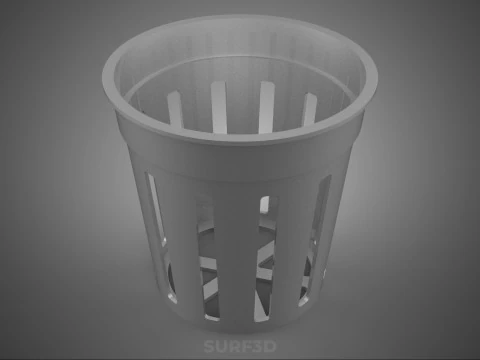 СТАНДАРТНОЕ ВЕДРО С ПРОРЕЗЬМИ, СЕТКА ДЛЯ ГОРШКА, ЧАШКА, СРЕДНЕРАСТНОЕ РАСТЕНИЕ, ГИДРОПОНИЧЕСКОЕ 3D Модель