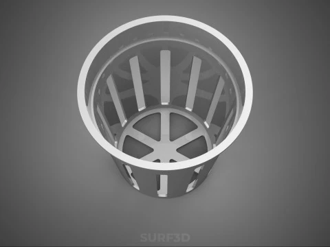 СТАНДАРТНОЕ ВЕДРО С ПРОРЕЗЬМИ, СЕТКА ДЛЯ ГОРШКА, ЧАШКА, СРЕДНЕРАСТНОЕ РАСТЕНИЕ, ГИДРОПОНИЧЕСКОЕ 3D Модель