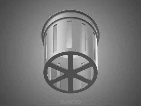 СТАНДАРТНОЕ ВЕДРО С ПРОРЕЗЬМИ, СЕТКА ДЛЯ ГОРШКА, ЧАШКА, СРЕДНЕРАСТНОЕ РАСТЕНИЕ, ГИДРОПОНИЧЕСКОЕ 3D Модель