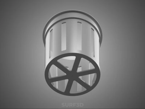 СТАНДАРТНОЕ ВЕДРО С ПРОРЕЗЬМИ, СЕТКА ДЛЯ ГОРШКА, ЧАШКА, СРЕДНЕРАСТНОЕ РАСТЕНИЕ, ГИДРОПОНИЧЕСКОЕ 3D Модель